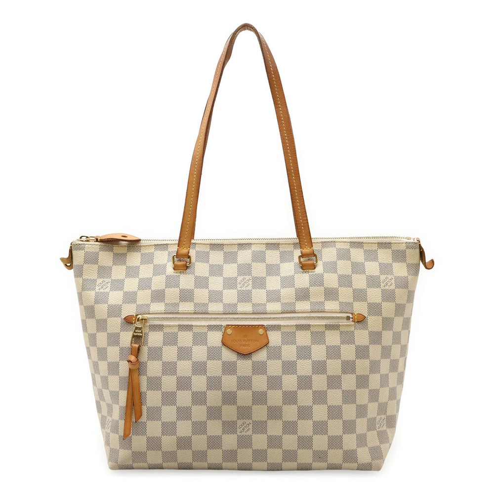 LOUIS VUITTON Damier Azur White Iena Tote Bag Shoulder Hobo Carry